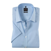 Camisa OLYMP Level Five body fit UNI POPELINE azul claro con cuello New York Kent de corte estrecho