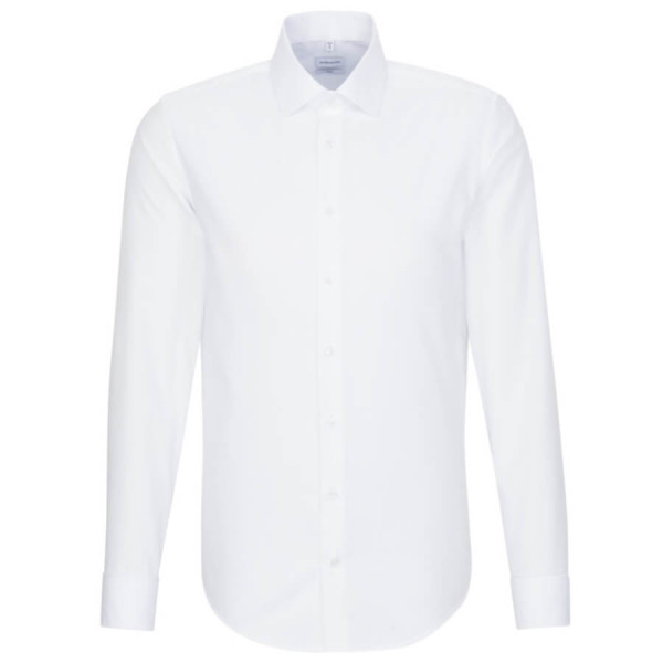 Camicia Seidensticker SLIM FIT UNI POPELINE bianco con Business Kent collar in taglio stretto