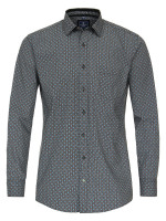 Camisa Redmond REGULAR FIT PRINT negro con cuello Kent de corte clásico