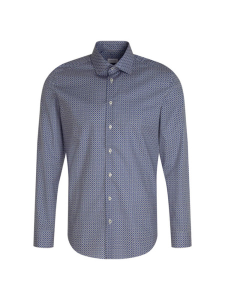 Camisa Seidensticker SLIM PRINT azul claro con cuello Business Kent de corte estrecho