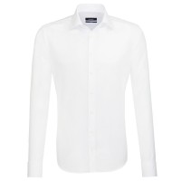Camisa Seidensticker SHAPED UNI POPELINE blanco con cuello Business Kent de corte moderno