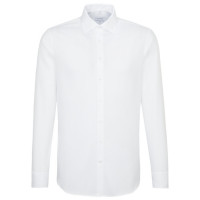 Camicia Seidensticker SLIM FIT STRUTTURA bianco con Business Kent collar in taglio stretto