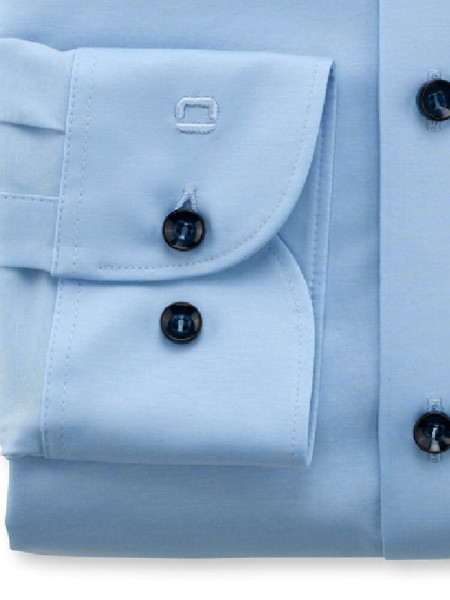 OLYMP Slim Fit Hemd Hellblau New York Kent Jersey - Ansicht 2