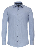 Camisa Venti MODERN FIT ESTRUCTURA azul claro con cuello Kent de corte moderno