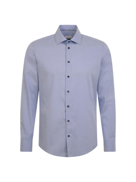 Camisa Seidensticker SLIM ESTRUCTURA azul claro con cuello Business Kent de corte estrecho