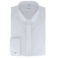 OLYMP Luxor soirée comfort fit shirt UNI POPELINE white with New Kent collar in classic cut