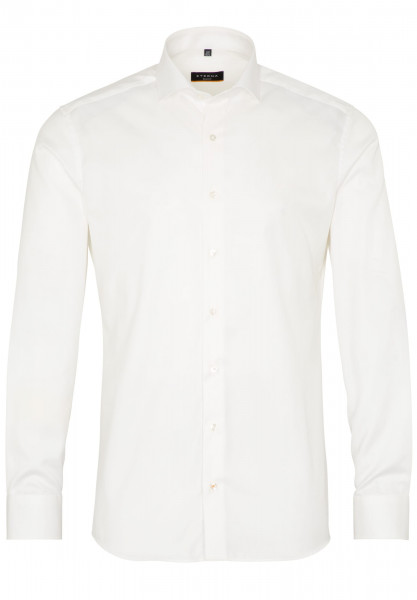 Eterna shirt SLIM FIT TWILL beige with Shark collar in narrow cut