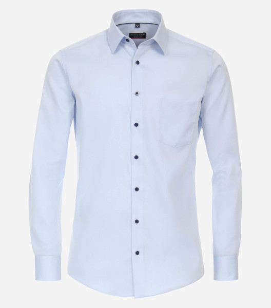 Camisa Redmond MODERN FIT TWILL azul claro con cuello Kent de corte moderno