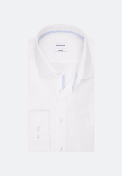 Camicia Seidensticker REGULAR FIT STRUTTURA bianco con Business Kent collar in taglio classico