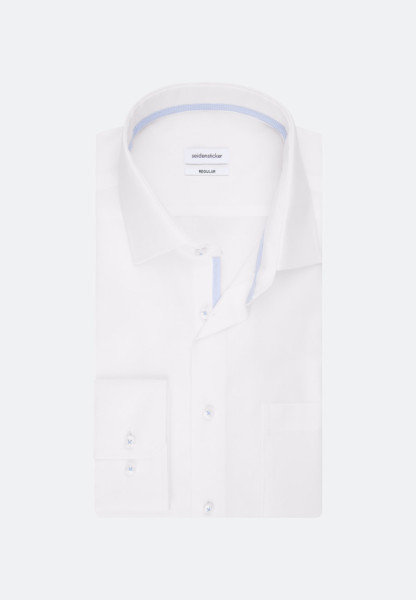 Chemise Seidensticker REGULAR FIT STRUCTURE blanc avec col Business Kent en coupe classique