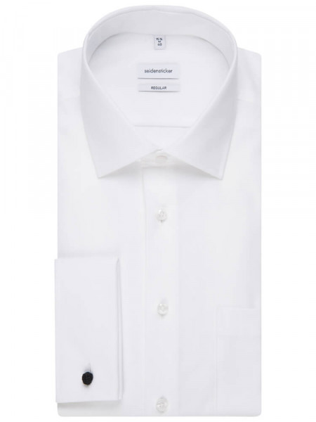 SEIDENSTICKER Regular Fit Hemd Weiß Business Kent Popeline - Ansicht 4
