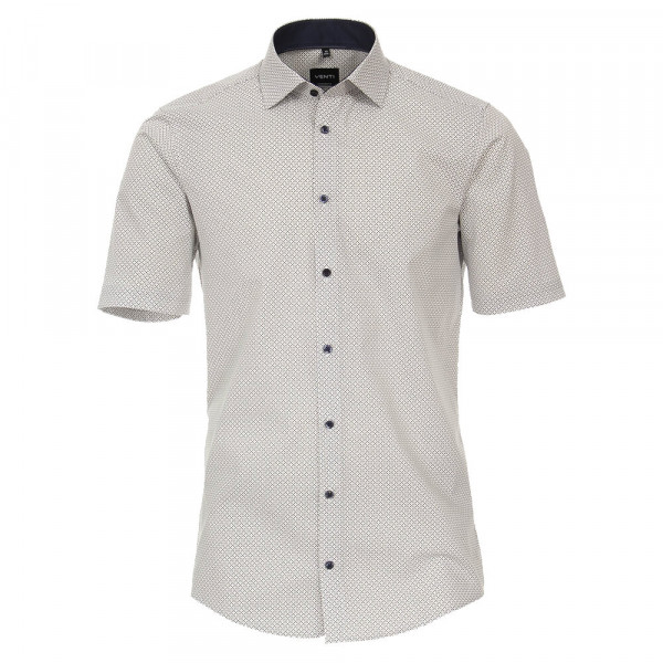 Venti Hemd MODERN FIT PRINT grau mit Kent Kragen in moderner Schnittform