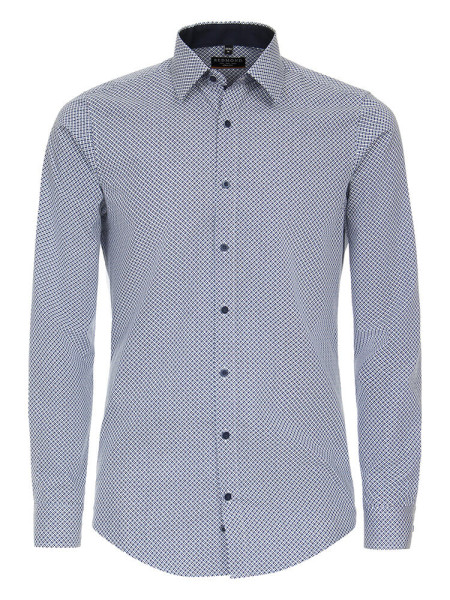 Redmond overhemd SLIM FIT PRINT lichtblauw met Kent-kraag in smalle snit