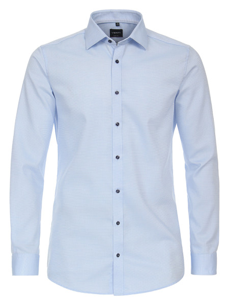 Camicia Venti BODY FIT STRUTTURA azzurro con Kent collar in taglio moderno