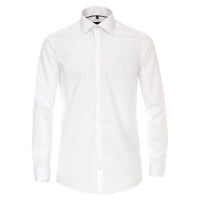 Camisa Venti MODERN FIT UNI POPELINE blanco con cuello Kent de corte moderno