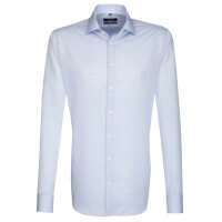 Camisa Seidensticker SHAPED CHAMBRAY azul claro con cuello Business Kent de corte moderno