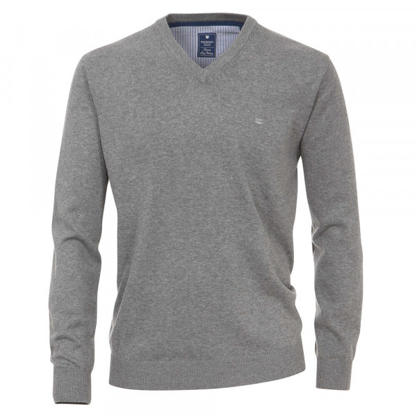 Redmond Pullover grau in klassischer Schnittform