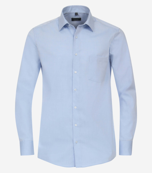 Camisa Redmond COMFORT FIT UNI POPELINE azul claro con cuello Kent de corte clásico