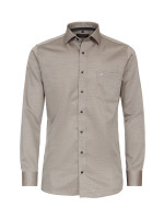 Camisa CASAMODA MODERN FIT UNI POPELINE beige con cuello Kent de corte moderno