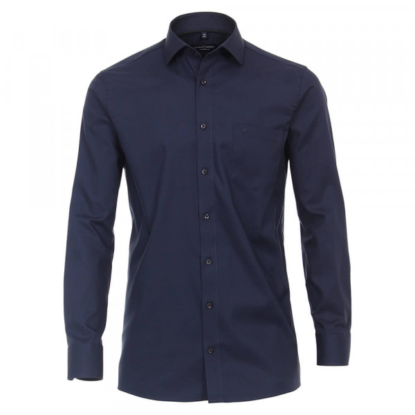 CASAMODA Hemd COMFORT FIT STRUKTUR dunkelblau mit Kent Kragen in klassischer Schnittform