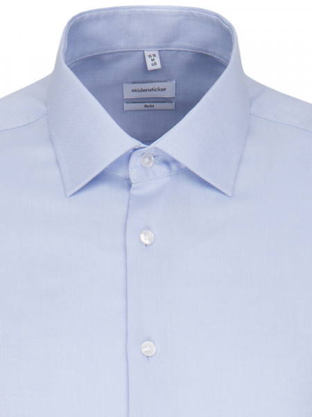 SEIDENSTICKER Slim Fit Hemd Hellblau Business Kent Struktur - Ansicht 2