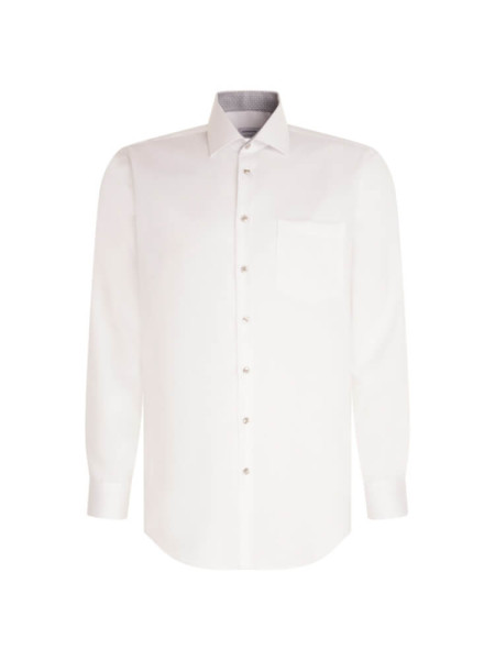Camicia Seidensticker MODERN TWILL bianco con Business Kent collar in taglio moderno
