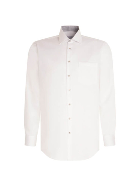 Chemise Seidensticker MODERN TWILL blanc avec col Business Kent en coupe moderne