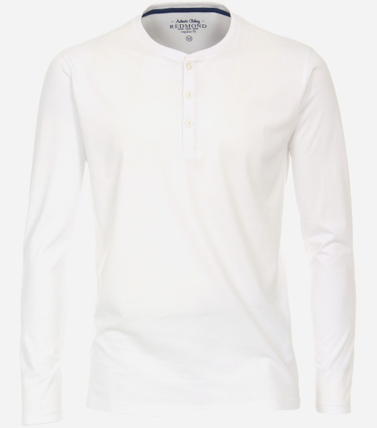 Redmond T-shirt REGULAR FIT JERSEY wit met V-hals-kraag in klassieke snit