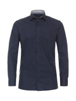 Chemise CasaModa MODERN FIT UNI POPELINE bleu foncé avec col Kent en coupe moderne