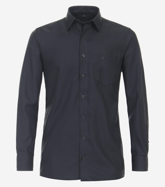 Chemise CasaModa COMFORT FIT STRUCTURE noir avec col Kent en coupe classique