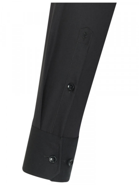 SEIDENSTICKER Extra Slim Fit Hemd Schwarz Business Kent Popeline - Ansicht 1