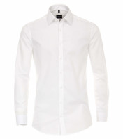 Camicia Venti BODY FIT UNI POPELINE bianco con Kent collar in taglio stretto