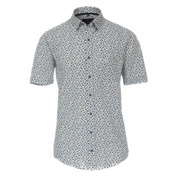 CASAMODA Hemd COMFORT FIT STRUKTUR mittelblau mit Button Down Kragen in klassischer Schnittform