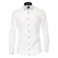 Camisa Venti MODERN FIT ESTRUCTURA blanco con cuello Button Down de corte moderno