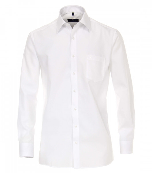 Camisa CASAMODA COMFORT FIT UNI POPELINE blanco con cuello Kent de corte clásico