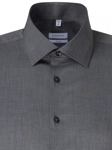 SEIDENSTICKER Tailored Fit Hemd Anthrazit Business Kent Fil à Fil - Ansicht 2