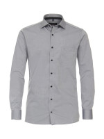 Chemise CasaModa MODERN FIT UNI POPELINE gris avec col Kent en coupe moderne