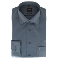 Camicia OLYMP MODERN FIT FIL À FIL grigio con Nuovo Kent collar in taglio moderno