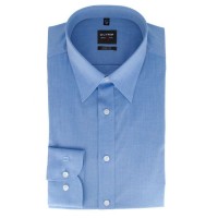 OLYMP Level Five body fit shirt CHAMBRAY medium blue with New York Kent collar in narrow cut