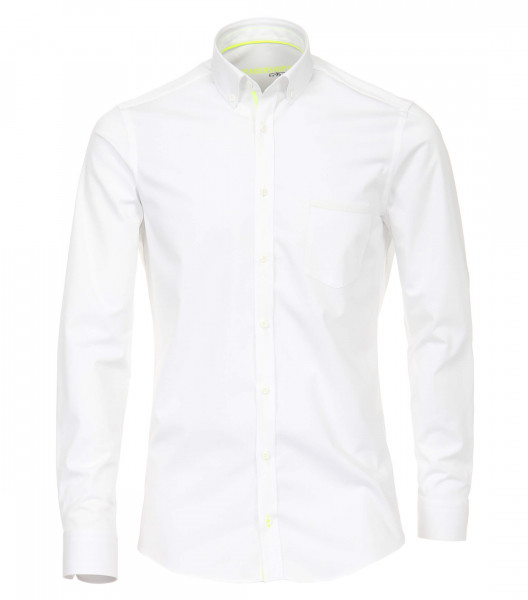 Venti Hemd MODERN FIT UNI POPELINE weiss mit Button Down Kragen in moderner Schnittform
