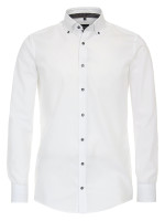 Venti overhemd MODERN FIT UNI POPELINE wit met Button Down-kraag in moderne snit