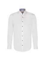 Camisa Seidensticker SLIM TWILL blanco con cuello Nuevo Kent de corte estrecho