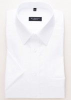 Camisa Eterna COMFORT FIT UNI POPELINE blanco con cuello Kent de corte clásico