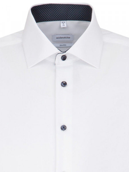SEIDENSTICKER Tailored Fit Hemd Weiß Business Kent Popeline - Ansicht 2