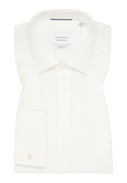 Eterna Hemd COMFORT FIT TWILL beige mit Classic Kent Kragen in klassischer Schnittform