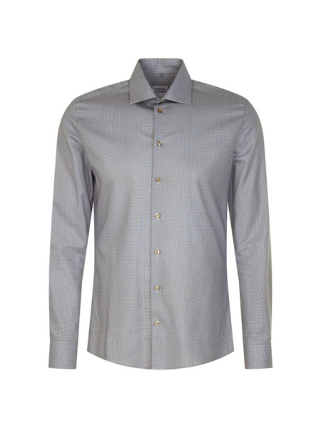 Camisa Seidensticker SLIM TWILL beige con cuello Business Kent de corte estrecho