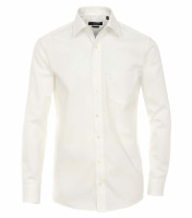 Camisa CASAMODA COMFORT FIT UNI POPELINE beige con cuello Kent de corte clásico