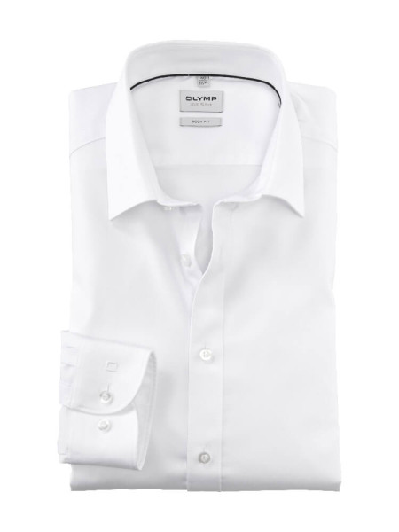 Camisa OLYMP LEVEL 5 UNI STRETCH blanco con cuello New York Kent de corte estrecho