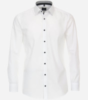 Camisa Venti MODERN FIT UNI POPELINE blanco con cuello Kent de corte moderno