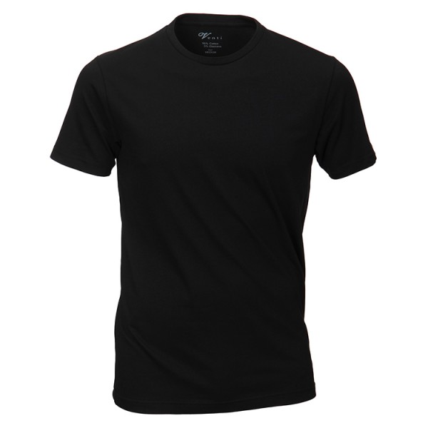 Venti T-shirt in black with round neck in a double pack